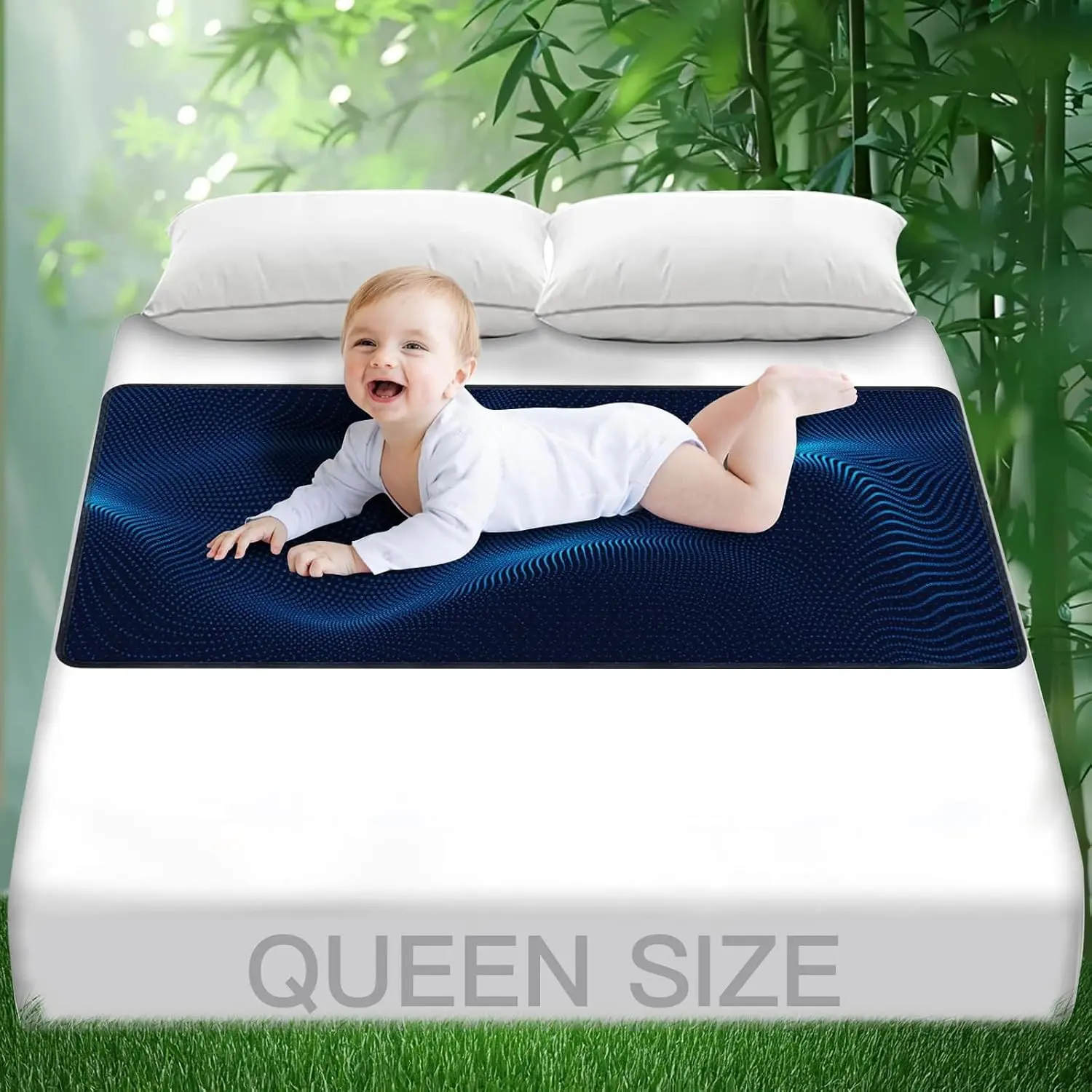 King Size 27x76in Grounding Mat for Bed, Grounding Mattress Cover Pad for Better Sleep, Pain Relief & Wellness Support, Earth Connected Therapy