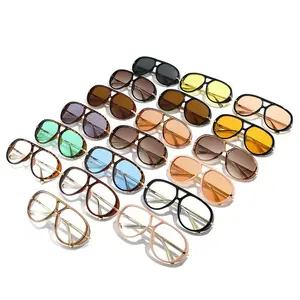 Retro Double-Bridge Aviator Sunglasses, Black Frame with Grey Lenses, UV Protection Shades for Driving, Street Style Outdoor Casual Wear