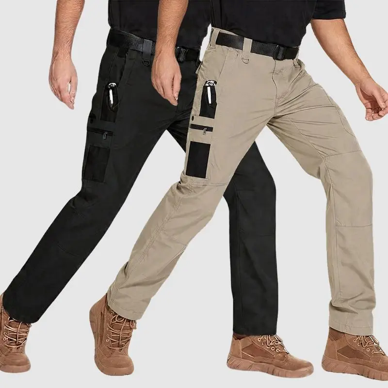 2PCS Tactical Cargo Work Pants for Men, Ripstop, Water-Resistant, 9 Pockets, Breathable, Hiking & Construction Pants