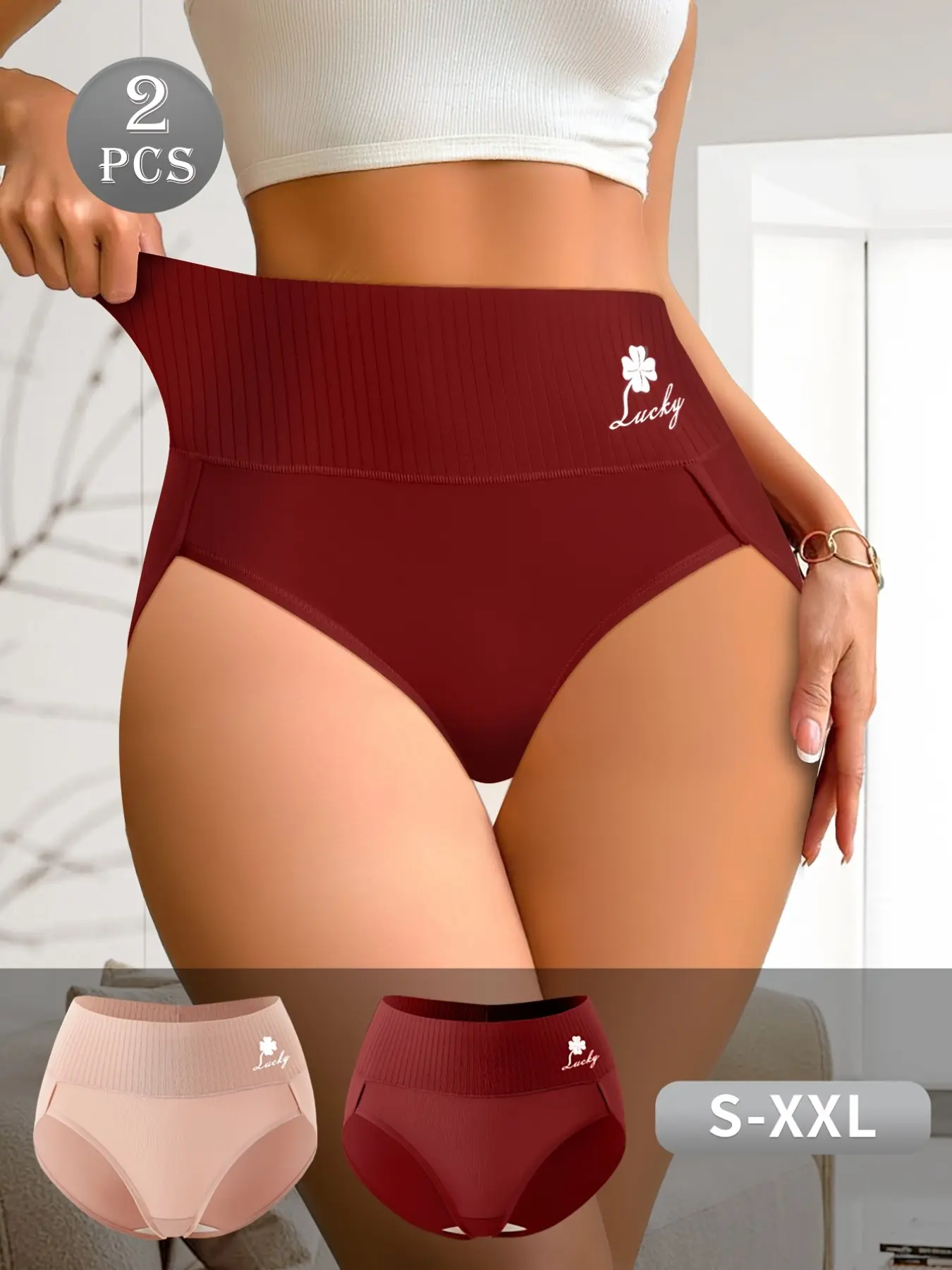 2 Piece Set Women's Triangle Pants, Trendy Ribbed Knit, Soft Elastic Crotch, Casual High Waist, Loose Fit, All Seasons