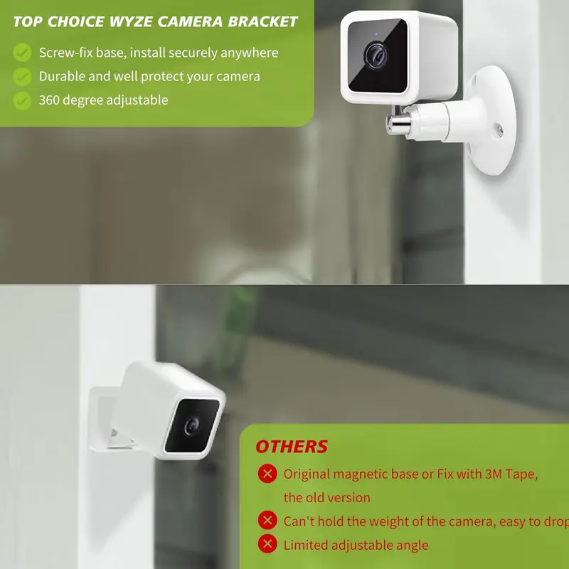 2 Pack Wall Mount Compatible with Wyze Cam Pan V3, Indoor and Outdoor  Mount for Wyze Cam Pan and Other Cameras