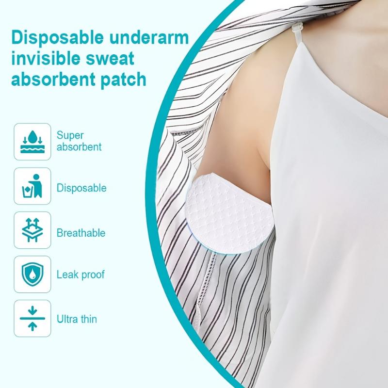 Breathable Armpit Sweat Pads, 30pcs Disposable Underarm Absorption Sweat Pad, Invisible Armpit Sweat Pad Shields, Absorbent Antiperspirant Sticker Patches, Sweat Control