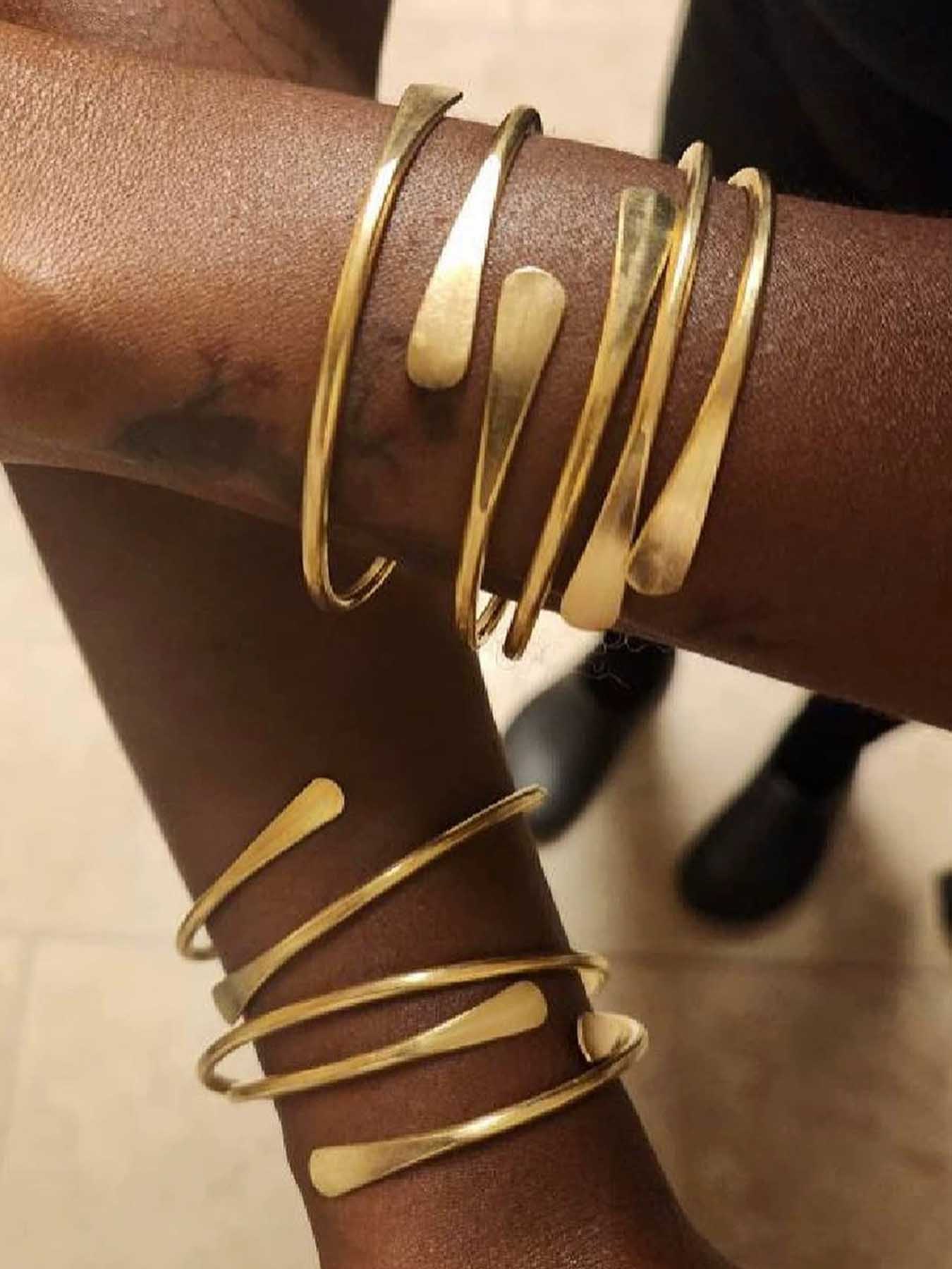 Vintage Cuff Bangle, Trendy Stack Bangle, Fashionable Adjustable Open Bangle for Women & Girls, Casual Jewelry for Party, Daily Decor, Trendy All-match & Exquisite Jewelry for Birthday Gift