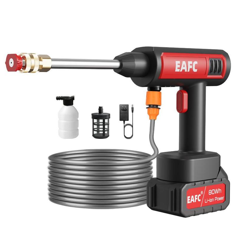 Portable Wireless High Pressure Car Wash Water-Gun, 1 Set Rechargeable Cordless Car Wash Tool with Accessories, Multifunctional Car Washing Tool, Pressure Washer Handheld #TOP PICKS