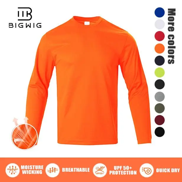 Men's Moisture-Wicking Long-Sleeve Athletic Apparel Fitness T-Shirt - Soft, Lightweight Fabric, Slim-Fit Crew Neck, Suitable for Running, Outdoor Activities, All-Season Casual Wear, Activewear Men's Long-Sleeve T-Shirts