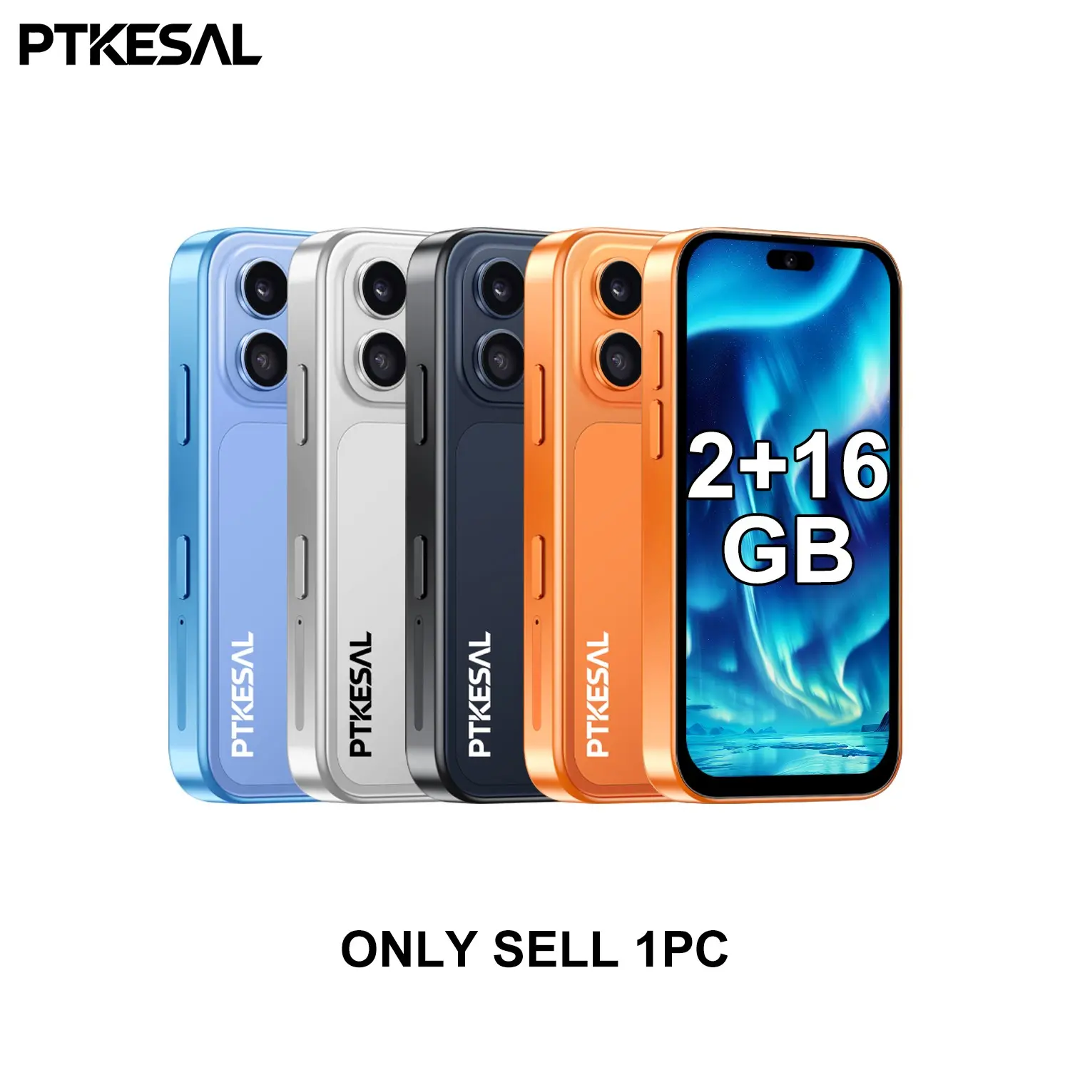 PTKESAL-XS17 Pro 2+16GB, 2+2 MP camera, Android 10 system, 3G network, MTK6580 4-core processor, 2500mAh.