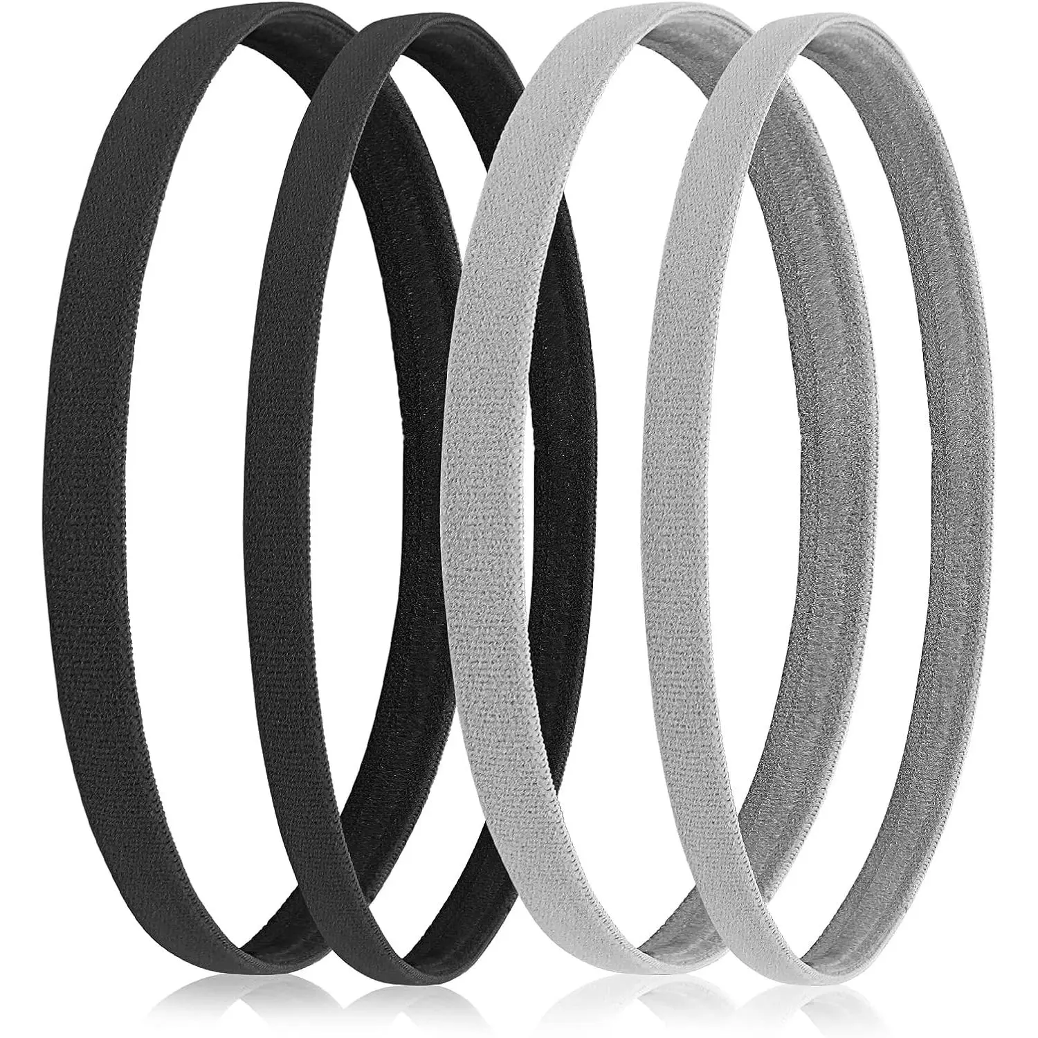 4 Pieces Athletic Sports Headband Elastic Thin Hair Bands Non Slip Silicone Grip Skinny Yoga Exercise Soccer Sweatband Headwear for Boys Men Girls WomenGift.