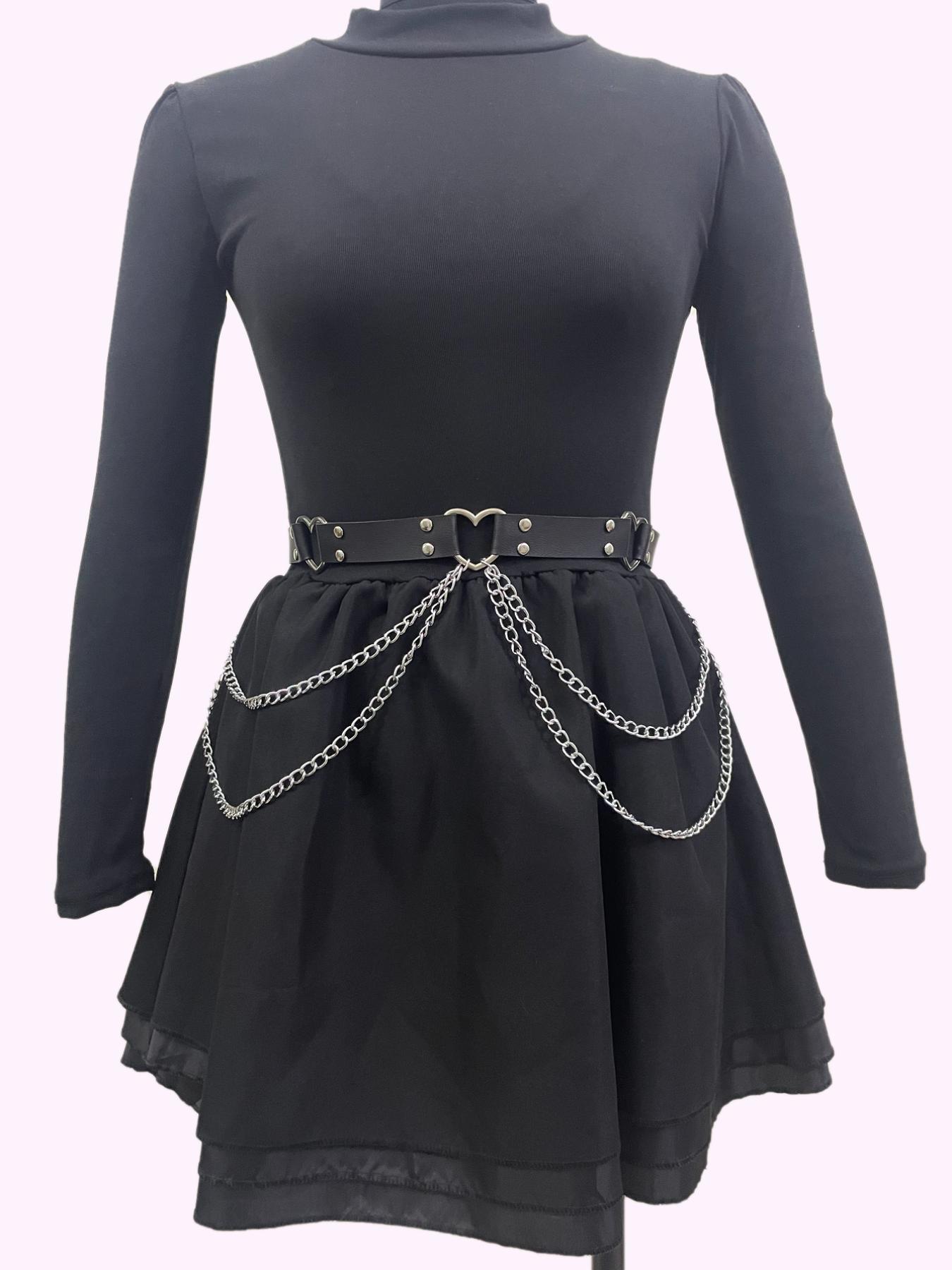 Women's Heart Decor Chain Belt, Fashionable Punk Style Waist Belt for Party, Everyday Accessories, Trendy All-match & Exquisite Belt for Birthday Gift, Casual Dress Belt, Stylish Belts
