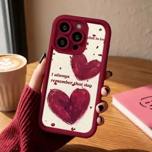 Rose Red Heart Art Phone Case,CaseSoft Silicone Shockproof Tpu Protection Cover case for iPhone 17 Pro Max 16/15/14/13/12 Pro Max  Samsung Galaxy S26 Ultra S25 S24 S23 Plus S22 S21 S20 S25 FE S24 FE