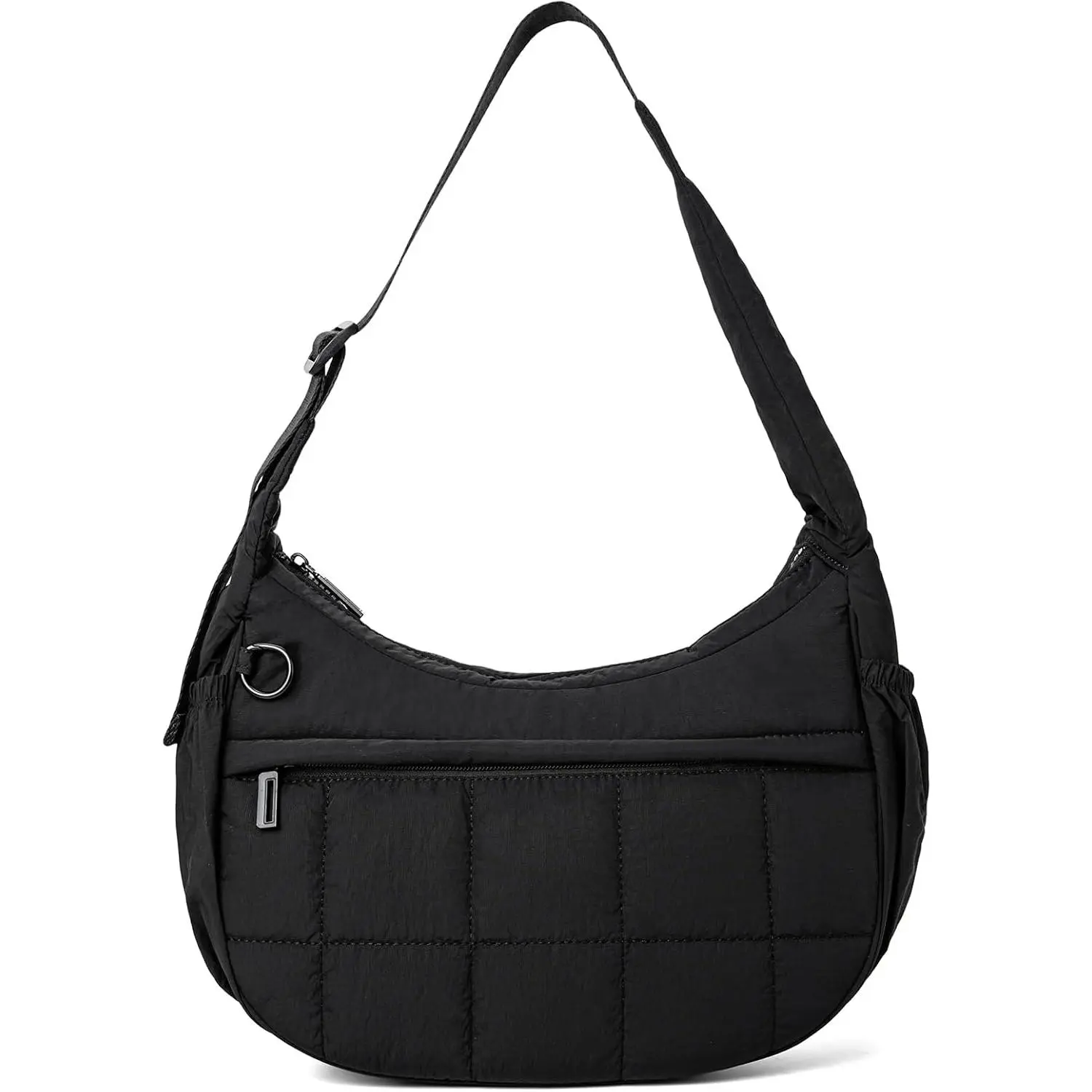 Puffer Crescent Bag for Women, Quilted Crossbody Purse Lightweight   Bag with Adjustable Strap for Everyday