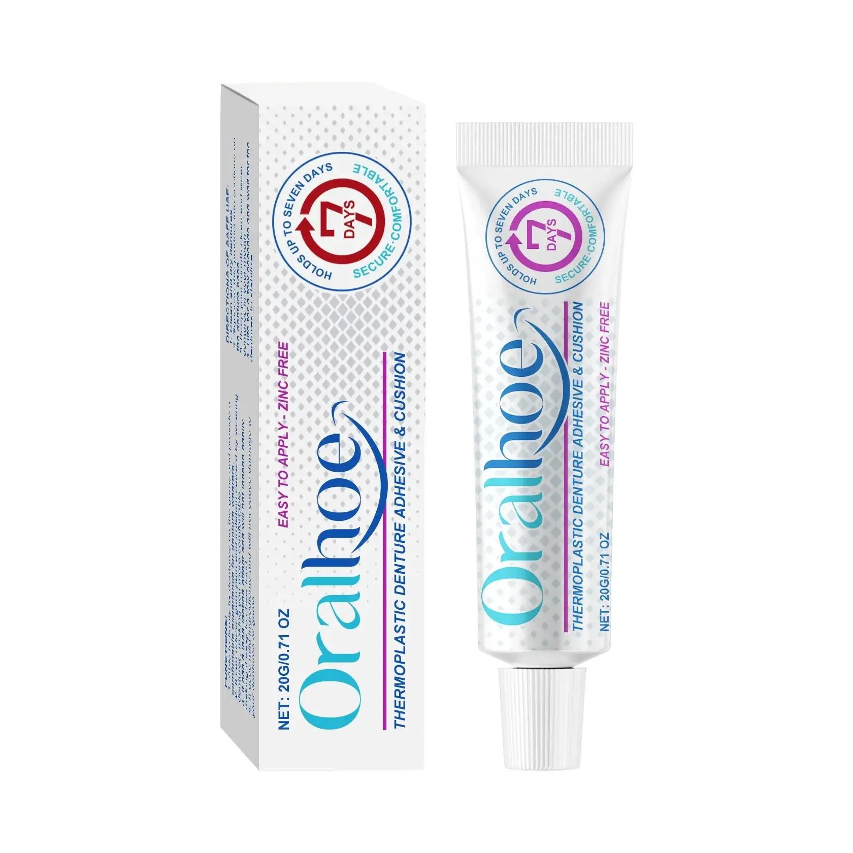 Oralhoe Thermoplastic Denture Fixative - Denture Adhesives for Secure Hold, Comfortable Daily Wear, No, Adults