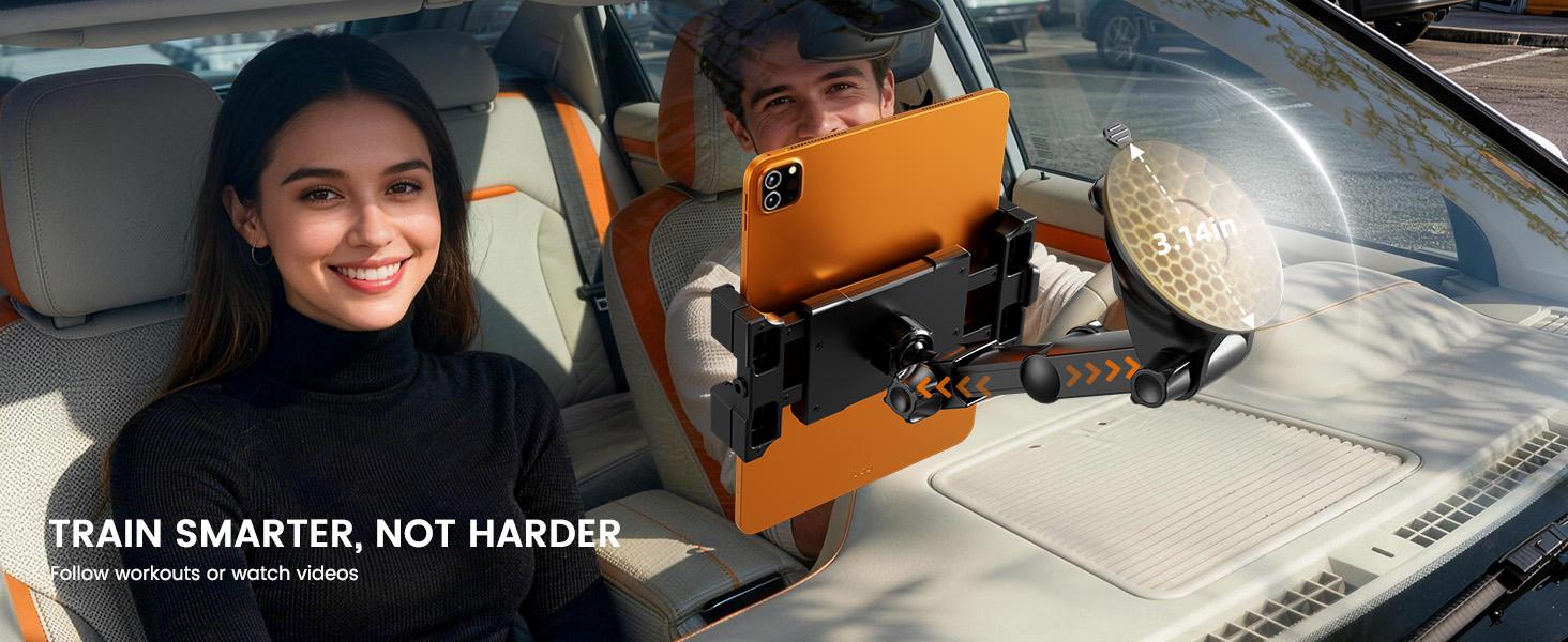 OHLPRO Tablet Holder for Car Dashboard & Windshield, Long Arm Suction Cup Tablet Mount Fits 5-17" iPad Pro/Air/Mini, Stable iPad Car Mount for Truck/SUV/Semi, Ideal Tech Gift for Drivers & Traveler sorry desktop phone gothic merch goose neck