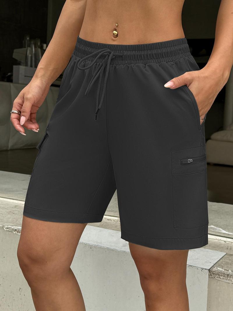 Women's Solid Color Wide Leg Shorts, Casual Comfy Breathable Quick Drying Shorts for Outdoor Daily Wear, Ladies Bottoms for Summer