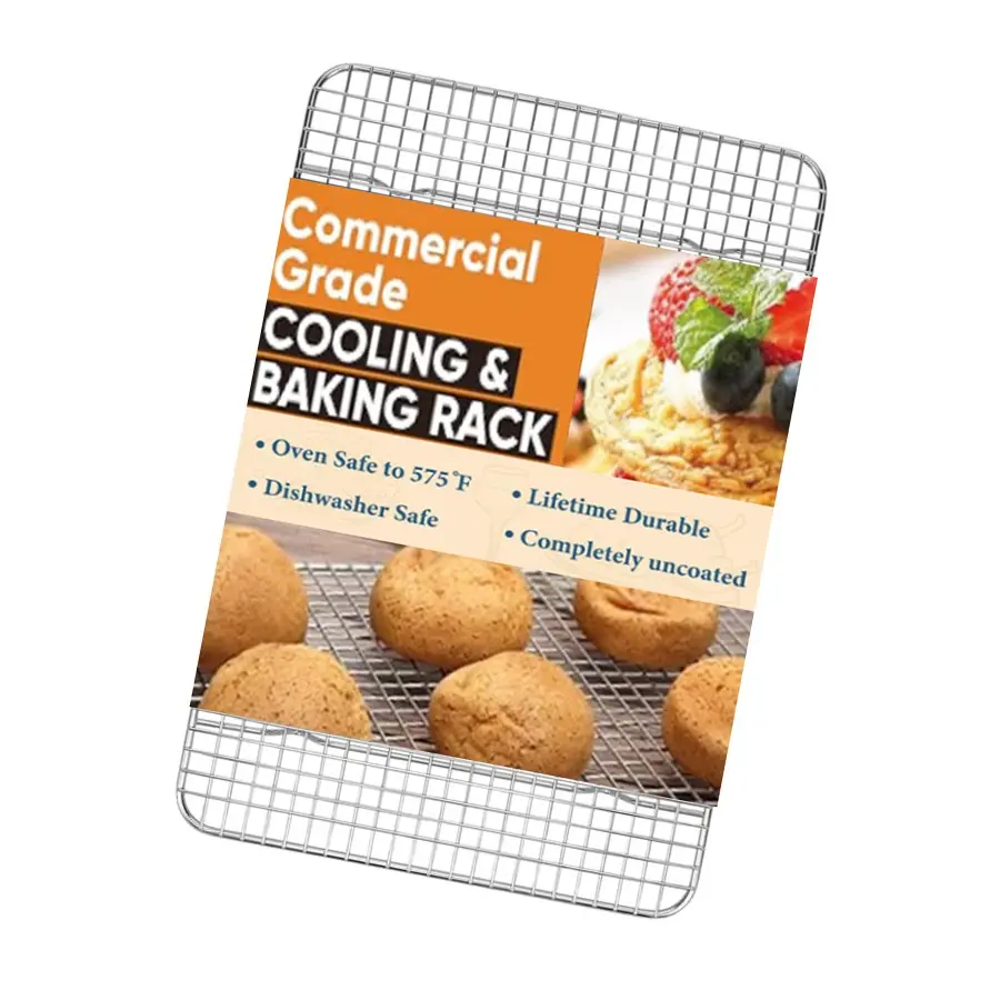 Barbecue Tool Sets stainless steel wire grid rack, for baking, barbecue drying and grilling meat, metal mesh oven rack for chicken, grilled meat and cookies, half sheet pan cooling rack, perfect for cookies, cakes and more, non-toxic, dishwasher safe