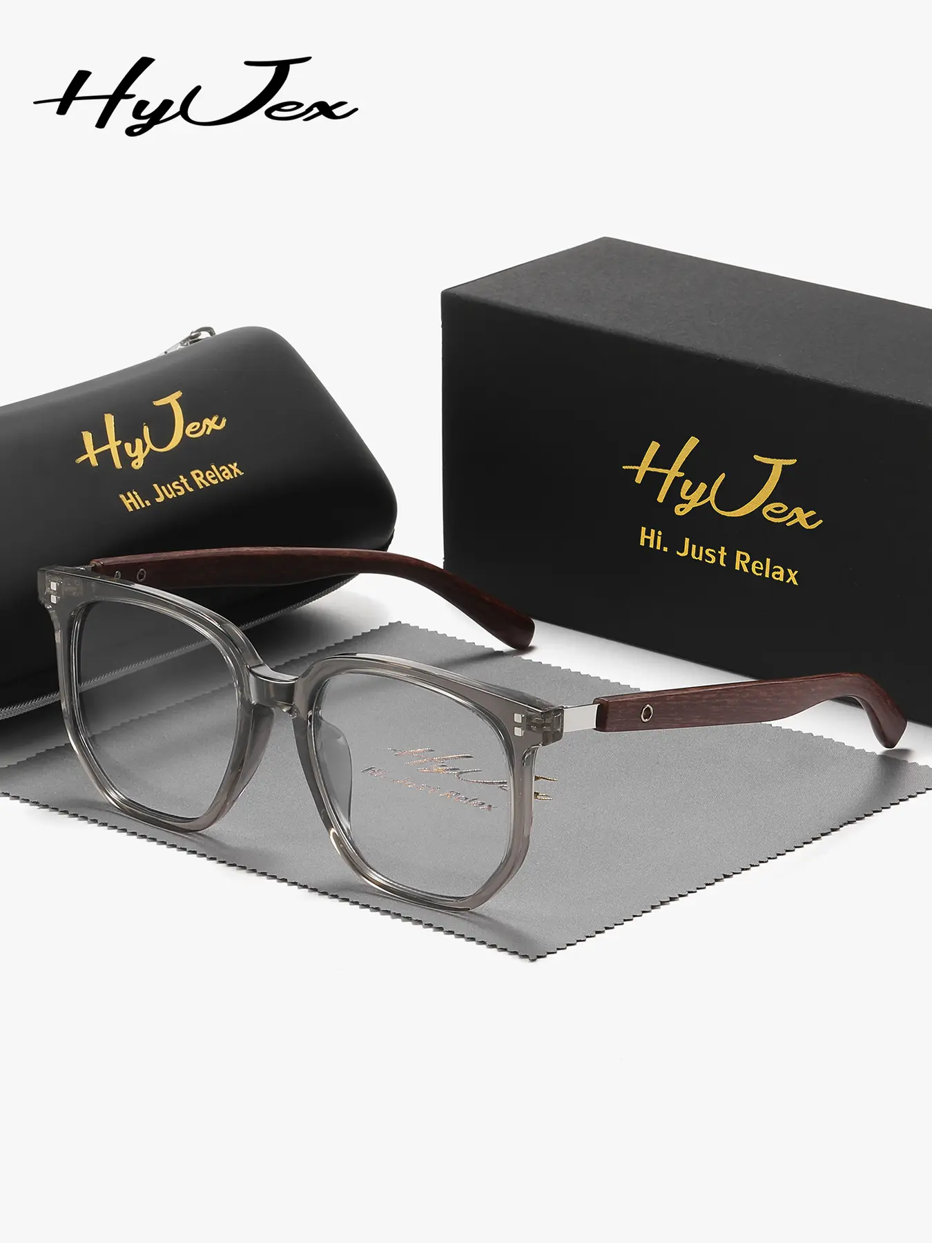 HyJex 1 Piece Unisex Business Style Full Frame Plaon Glasses Steady Temperament Square Frame Plaon Glasses