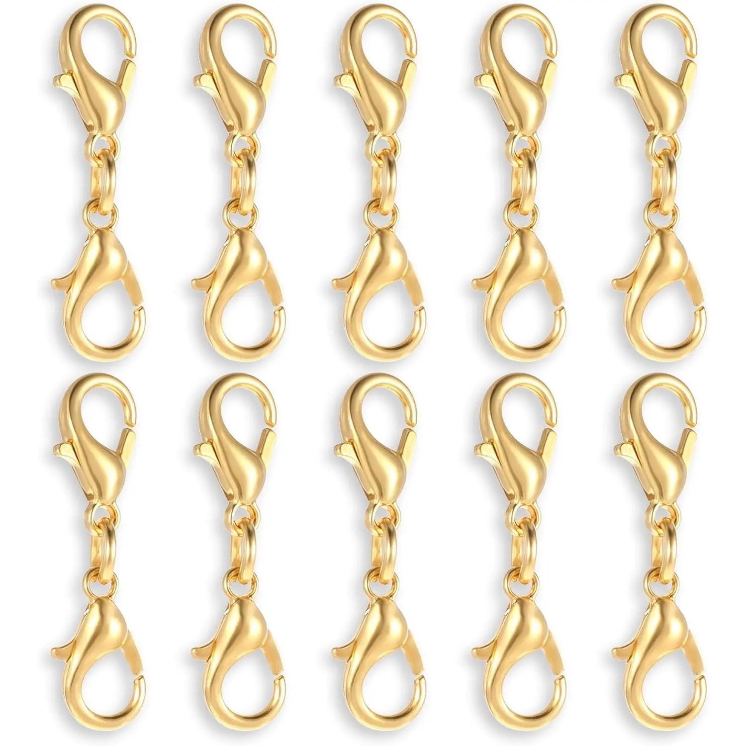 10 count Double Lobster Clasp Necklace Chain Extenders Bracelet Clasp Connector  Lobster Claw Clasps Double Opening  Clasps for DIY  Making