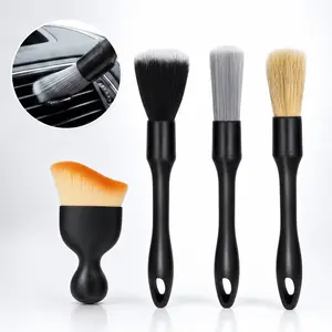 4PCS Car Detailing Brush Set, Soft Interior Cleaning Brushes for Dashboard, Air Vents, Dust Removal & Auto Detailing