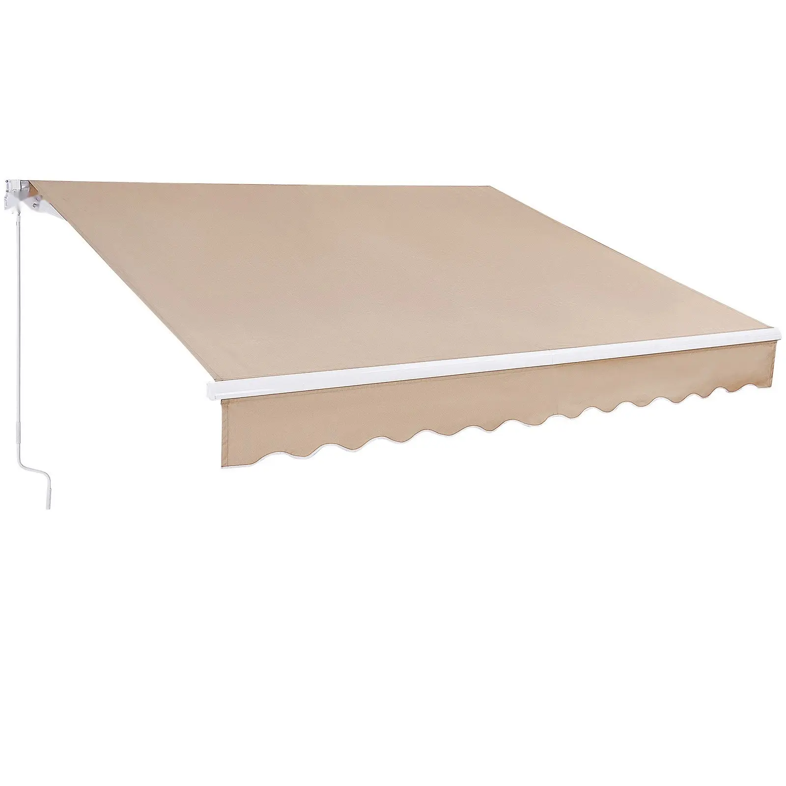 Manual Retractable Awning, 8 X 7 Ft Outdoor Patio Awning, Retractable Sun Shade, Water-Resistant Polyester Patio Door Window Sunshade Shelter With Crank Handle For Backyard Or Balcony
