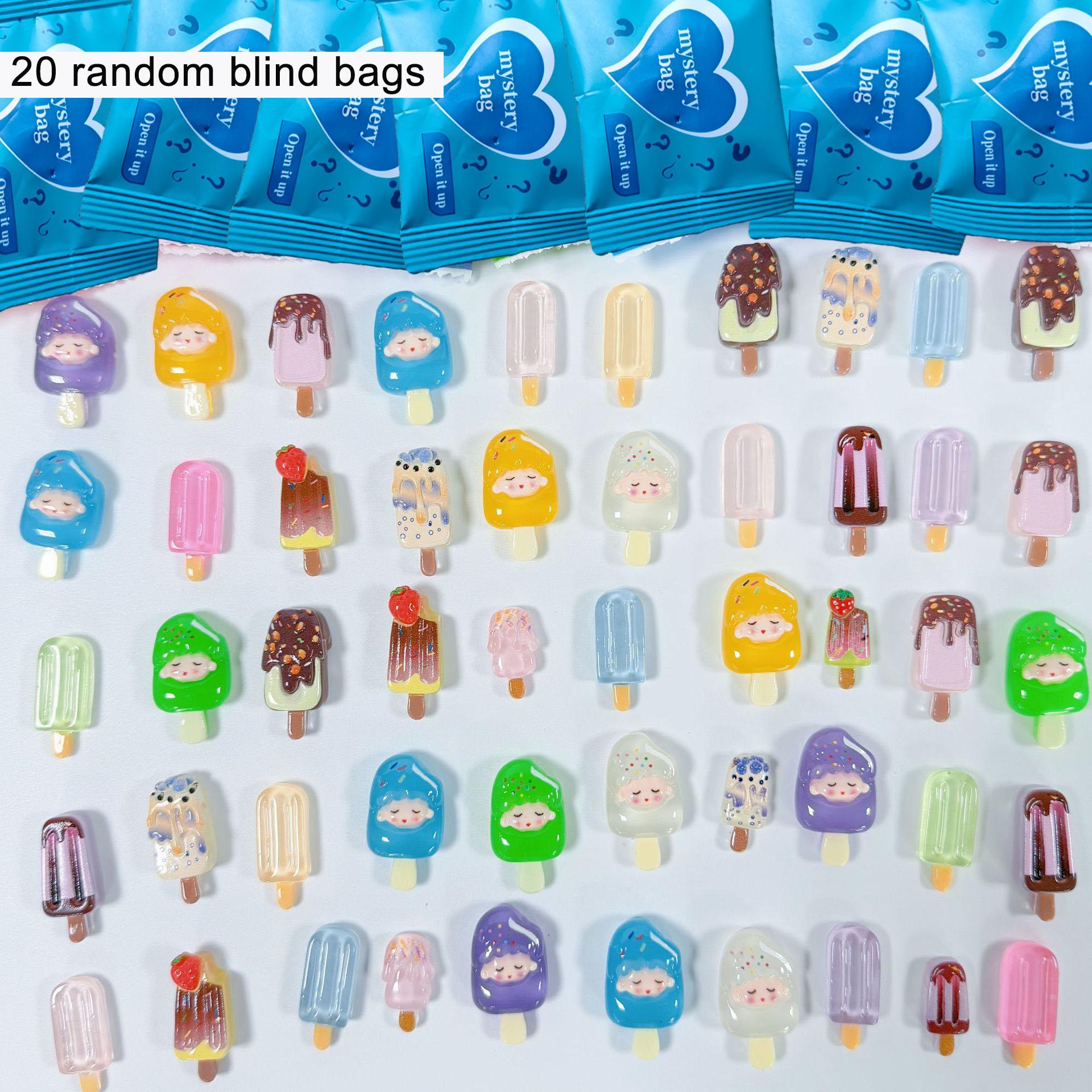 20pcs Ice Cream Accessories Summer Holiday Limited Edition Random Packaging Realistic Food Play DIY Creative Night Glow Resin Figurines Playful Figurines Glow In The Dark Figurine Set Resin Figure