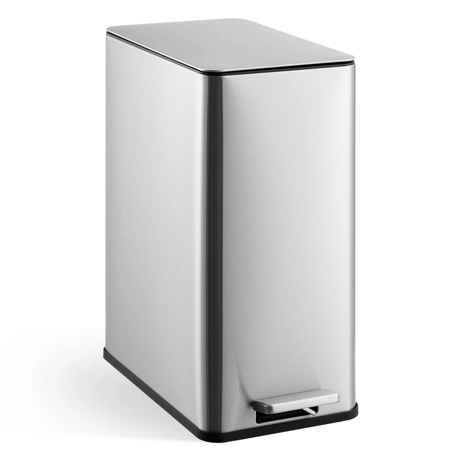 Garvee Slim Soft-Close Step Trash Can – 4 Gallon (15 Liter) Stainless Steel Indoor Garbage Bin with Removable Inner Bucket – Rectangular Design for Kitchen Bathroom Living Room Office