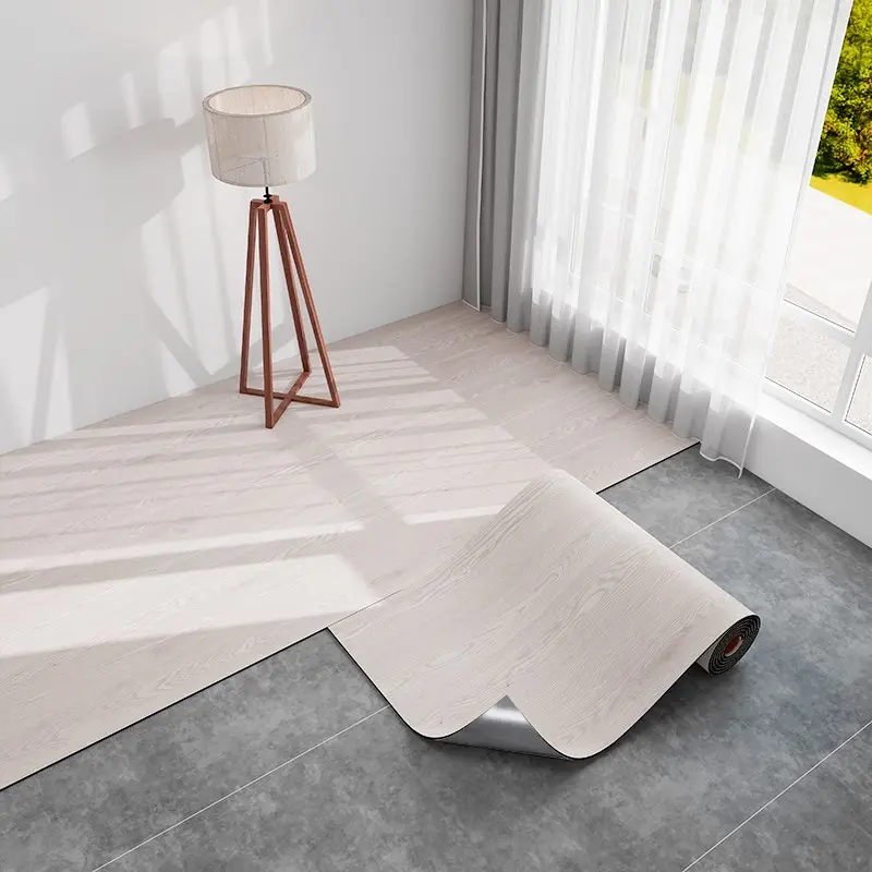 Self-Adhesive Floor Tiles, Stick and Peel Flooring, Waterproof PVC Flooring, Wood Grain Oil-Resistant Non-Slip Durable, Suitable for Living Room Bedroom Floors, 1 Roll