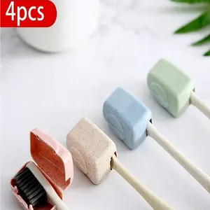 Travel Outdoor Toothbrush Head Cover Brush Cover Wheat Straw Toothbrush Protective Cover Portable Toothbrush Head Storage Protective Cover