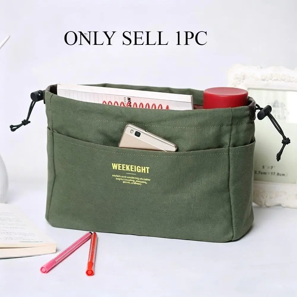 Practical portable bag, medium bag, cosmetic bag, Makeup Organizer Bag, waterproof canvas storage bag, Korean style large-capacity liner bag, lined bag, Cosmetic Organizer Bag