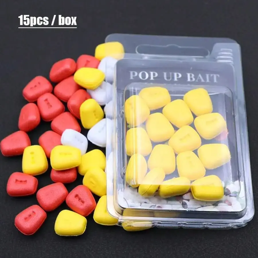 15 pcs carp fishing lures, corn artificial baits, floating elastic bait, suitable for carp hair hook fishing gear accessories, Fishing Lure Set