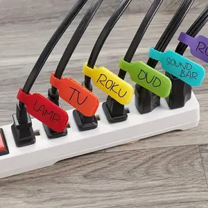 8/24/32PCS Writable Cable Ties with Labels, Multicolor Cable Management Tags for Wire Organization & Identification, Durable Color-Coded Cord Organizers for Home Office & Travel Use