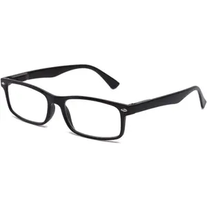 - Unisex Translucent Simple Design No Logo Clear Lens Glasses in Black