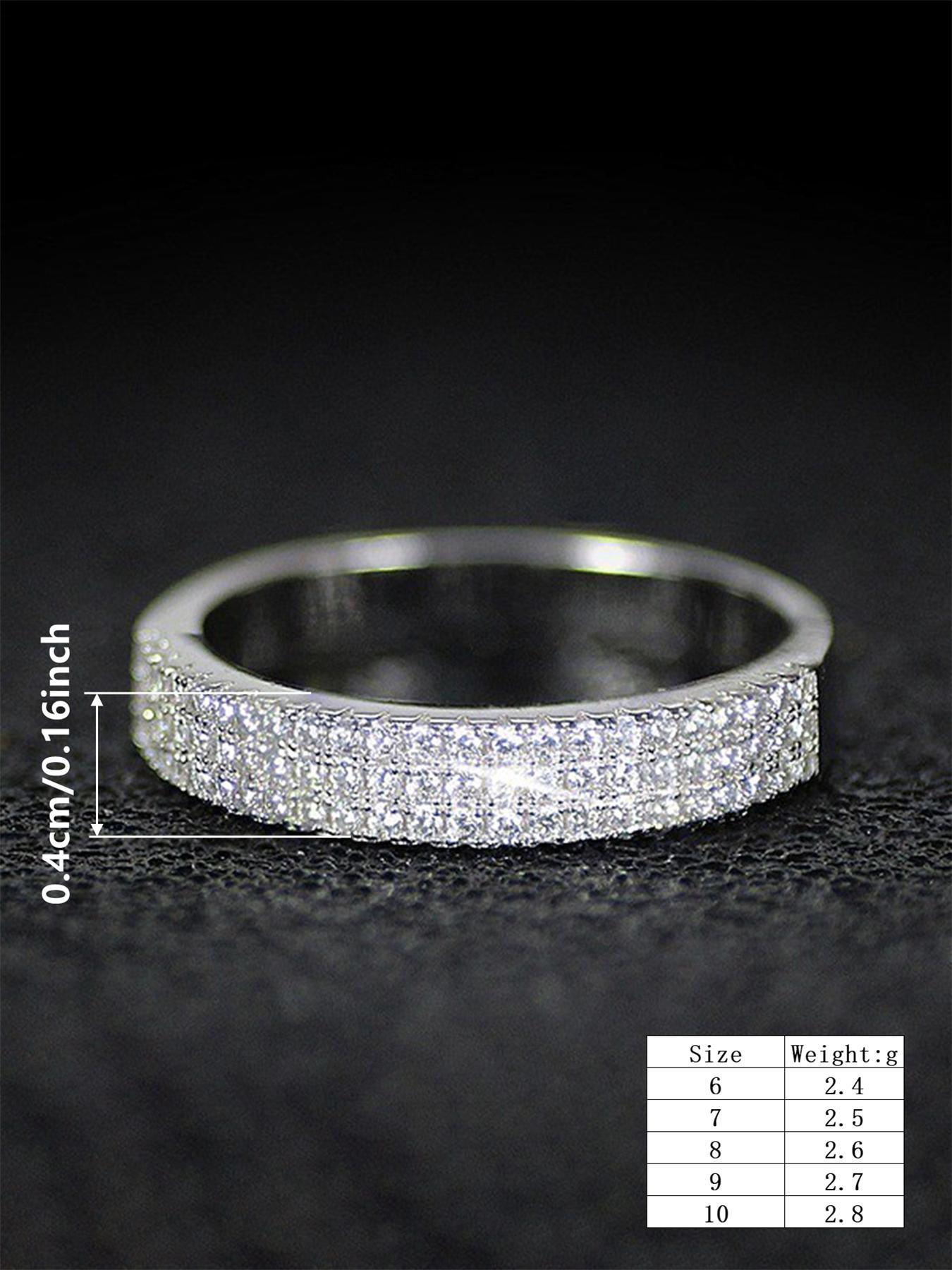 925 Sterling Silver Fashionable Elegant Rhinestone Decorated Ring, Luxury Jewelry for Women, Trendy All-match & Exquisite Jewelry for Birthday Gift