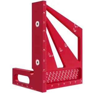 Multi-Angle  Measuring Ruler: 22.5/30/45/60/67.5/90   Alloy Square Ruler Protractor, Ideal for Engineer Carpenter Crafting, Drawing