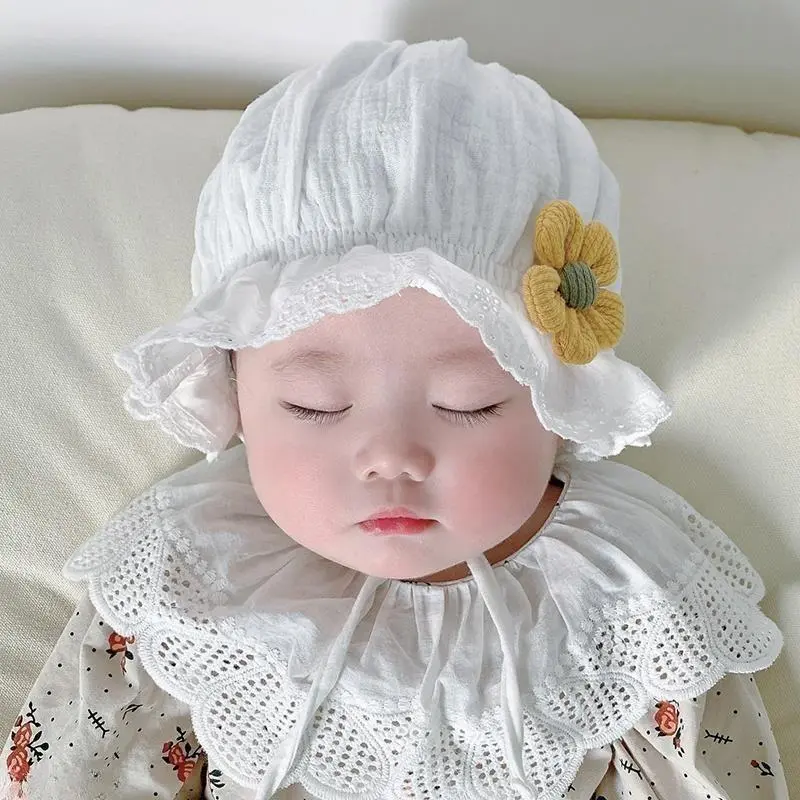 Retro Royal Court Princess Hat for Baby Girls, Thin Soft Breathable Solid Color Newborn Sun Hat for Spring & Autumn, Lightweight Elegant Infant Headdress, Cute Daily Head Accessory Perfect for Outdoor Travel & Newborn Photoshoot, Summer Wins Baby Headwear