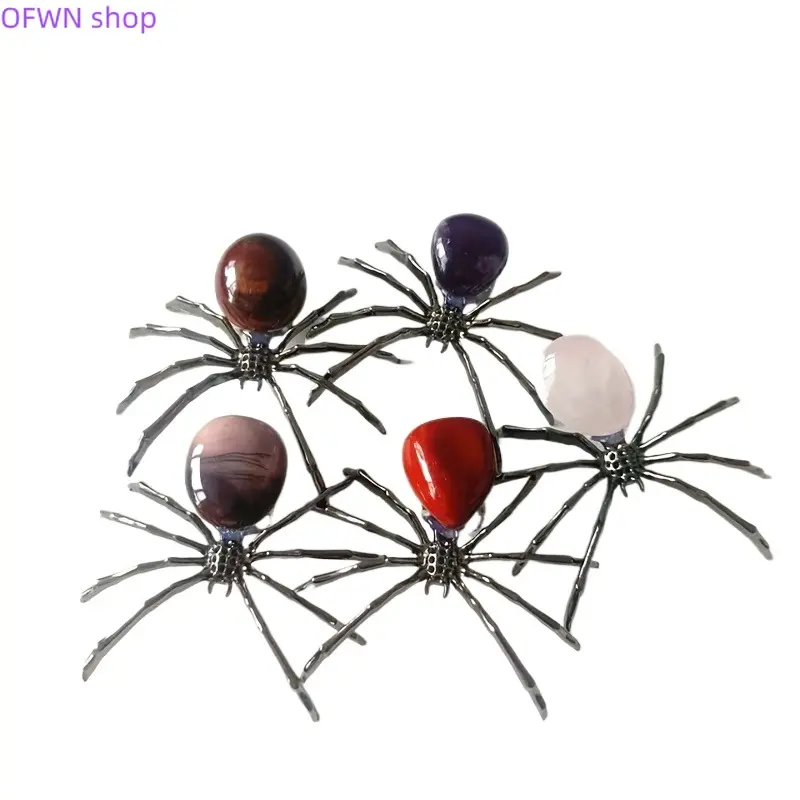 The 2026 new model will randomly provide 1 spider shaped natural crystal rolling decoration. It is a Halloween prop, decoration, crystal craft, and gift.