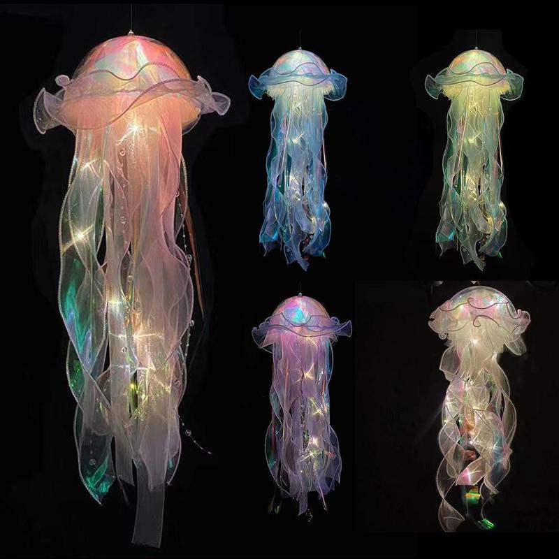 DIY Jellyfish Lantern Under The Sea Colorful Jellyfish Lamp Girl Bedroom Atmosphere Decoration Lamp Mermaid Theme Party Decor Christmas Gift Shop DIY Jellyfish Lantern Under The Sea Colorful Jellyfish Lamp Girl Bedroom Atmosphere Decoration Lamp Mermaid Theme Party Decor Christmas Gift Shop