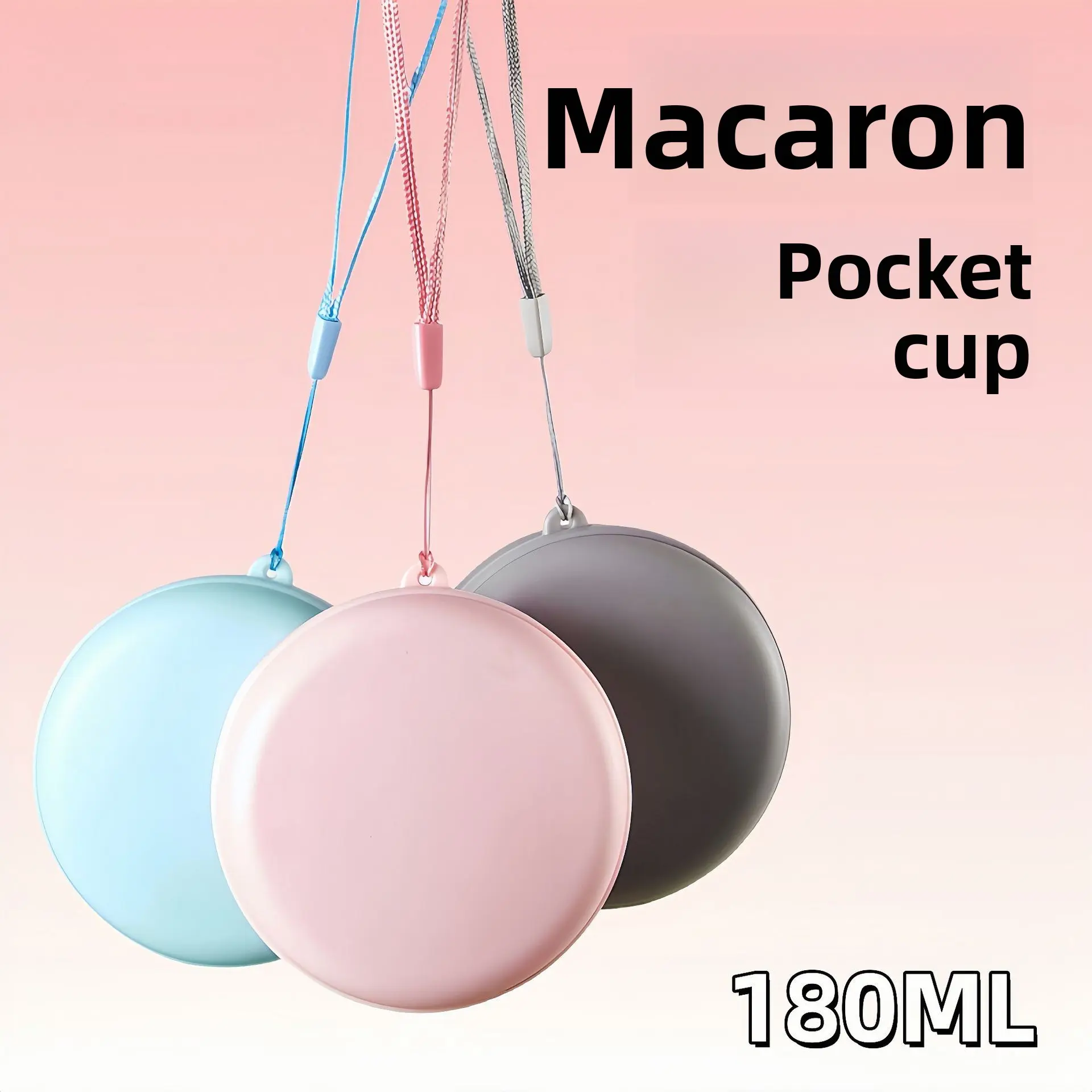 260ml Foldable Silicone Water Bottle, Summer Cool Macaron Portable Pocket Gargle Cup, Washable Travel Retractable Outdoor Hydrating Folding Cup for Sports & Outdoor Use, Water Bottles