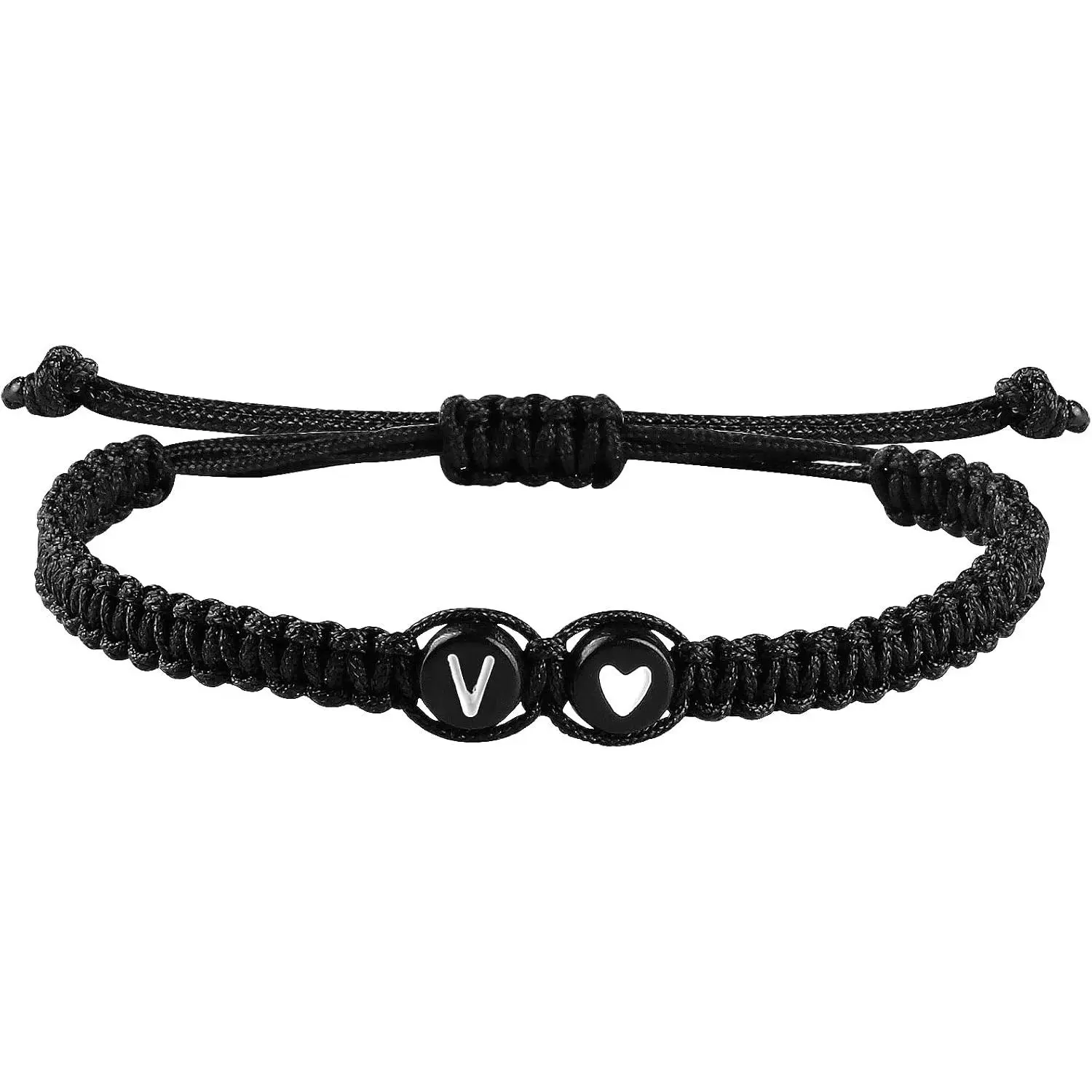 Initial Bracelets for Women  ,Birthday Graduation Gifts Adjustable Heart Link Letter Mens Bracelet for Sister Daughter Father's Day Mom Couples Boyfriend Friendship