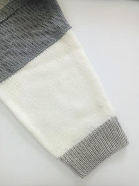 Plus Size Colorblock Drop Shoulder V Neck Sweater Knitwear, Casual Long Sleeve Jumper for Fall & Winter, Women's Plus Clothing for Daily Wear