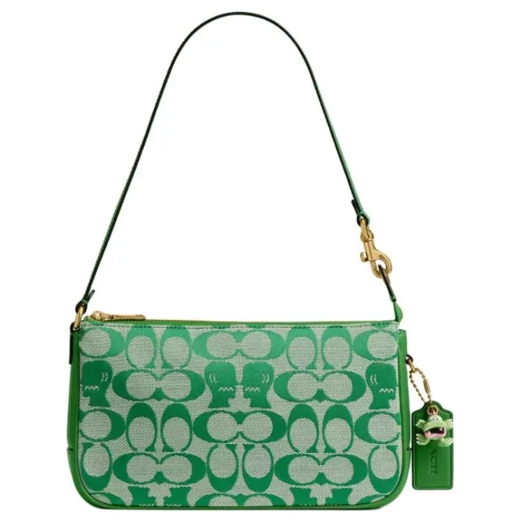 Coach x Brain Dead Plaza 21 Zip-Top Fabric-and-Leather Crossbody Bag for Women, Green