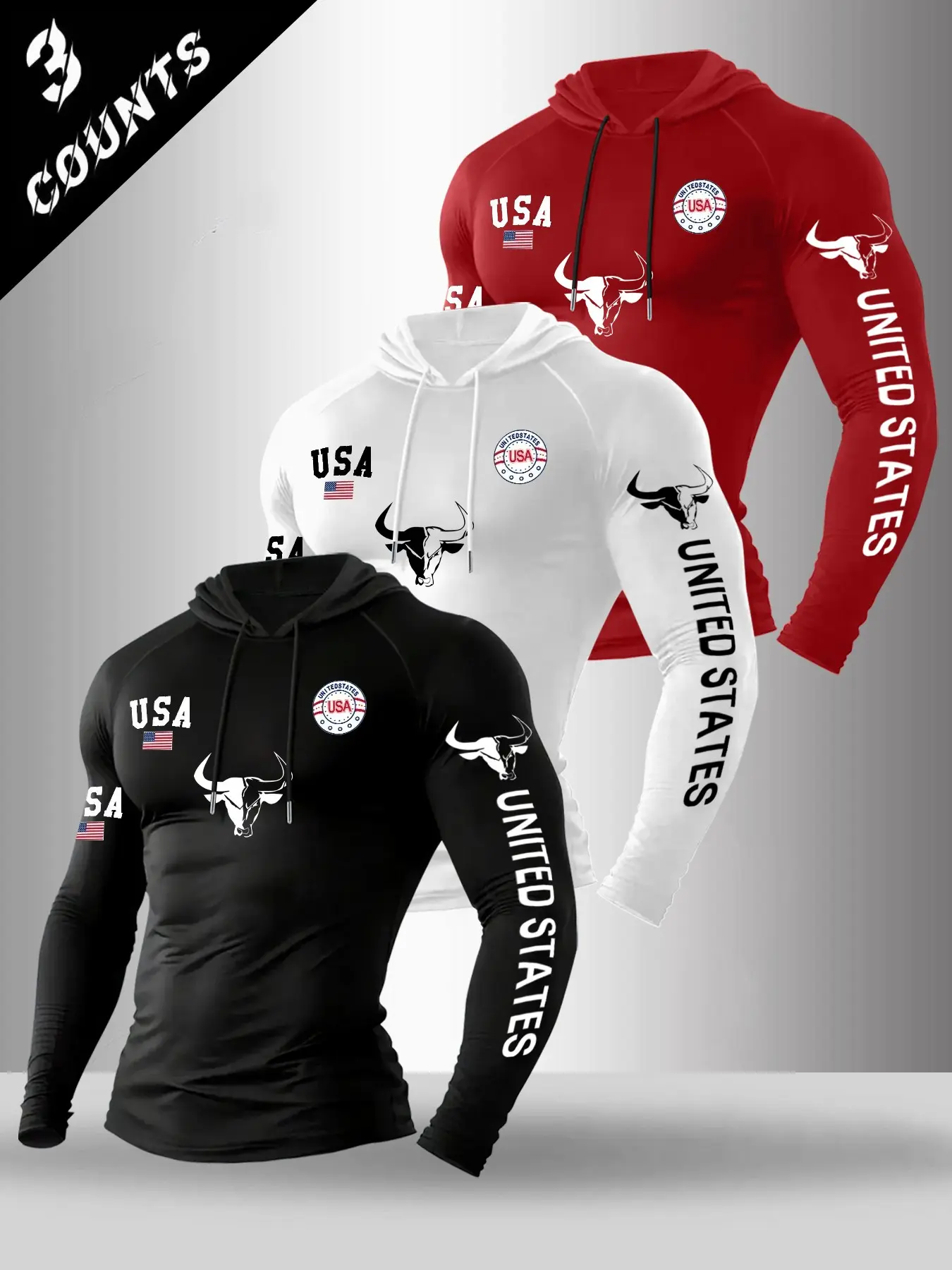 Men's Print Hooded Drawstring Long Sleeve, Streetwear Casual T-Shirt, Fashion Spring Fall Daily Wear, Comfortable and Stylish Design
