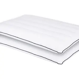 2 Packs Ultra Thin Pillows, Flat Pillows for Sleeping Thin with 7D 2.5 in Height Support, Slim Bed Pillows for  Sleeper, Low Profile Pillow Standard Size - 18x26 in, Black Side