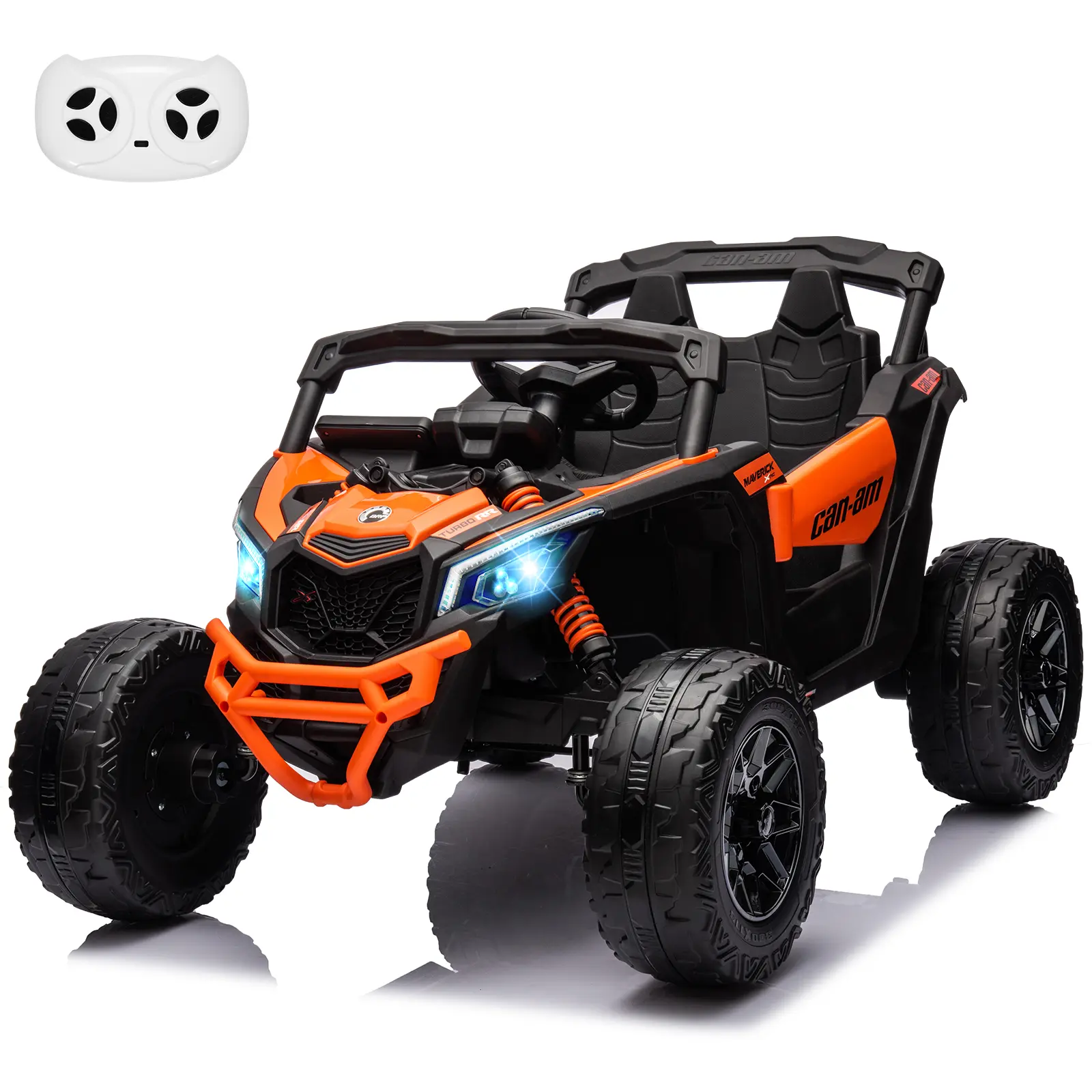 12V Licensed Adventure Rider Kids Ride-On UTV Car - Remote Control, Large Seat, LED Lights, Spring Suspension, Dual Motors, Rechargeable Batteries, Off-Road Electric Toy Vehicle - For Boys & Girls, Ride On Wheels