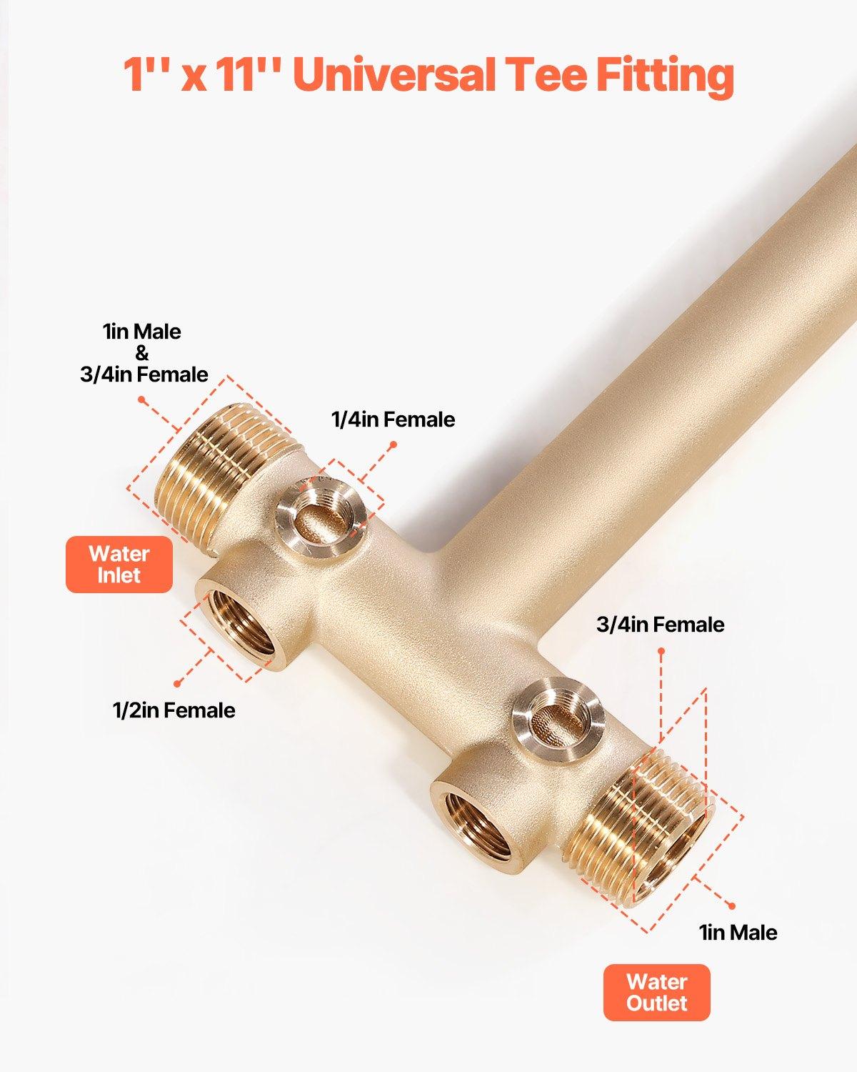 VEVOR 1" x 11" Well Pressure Tank Tee Kit, with 40/60PSI Switch, 8 ...