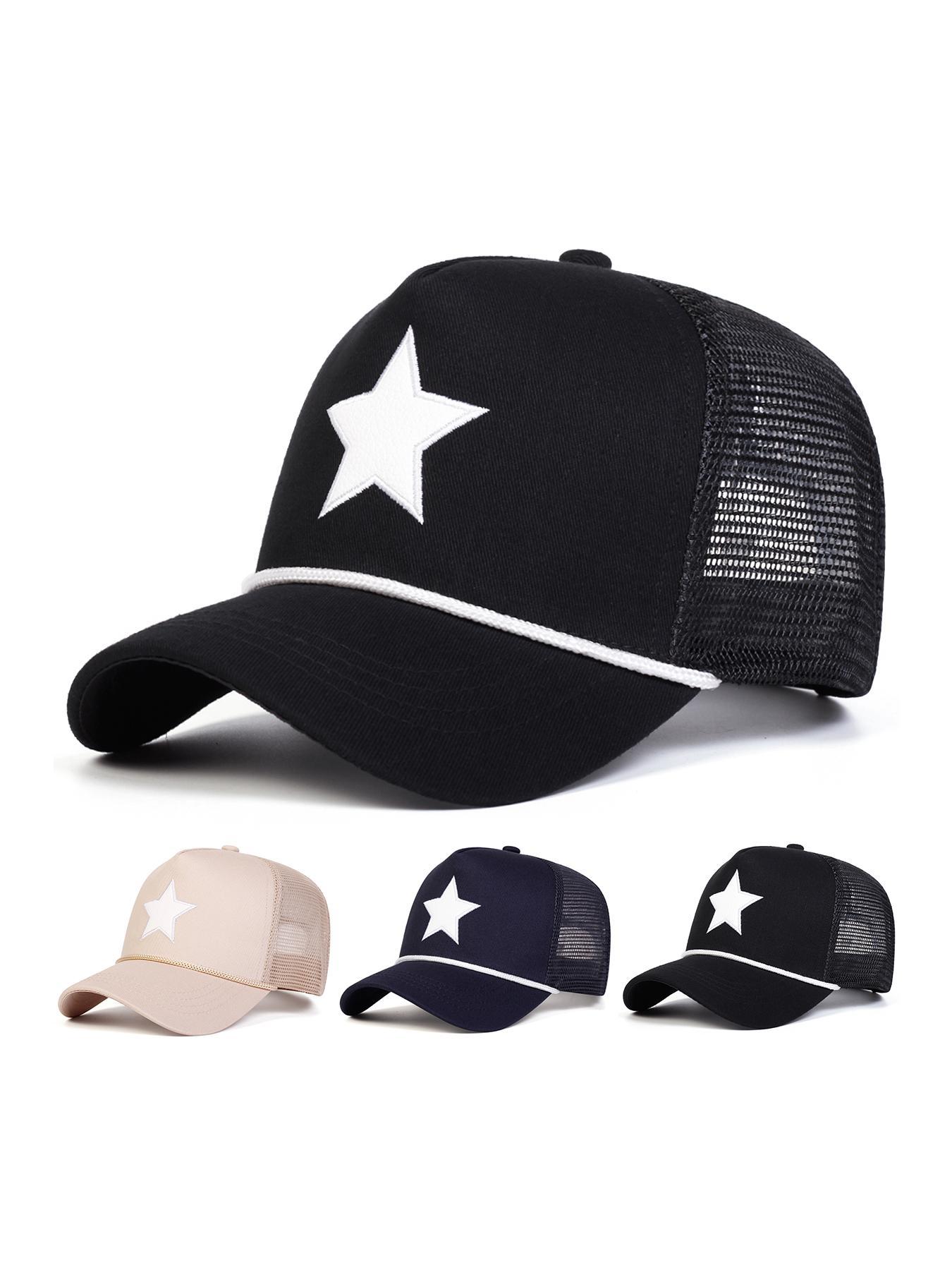 Star Pattern Trucker Hat, Casual Outdoor Sports Hat for Men & Women, Fashion Accessories for Daily Wear
