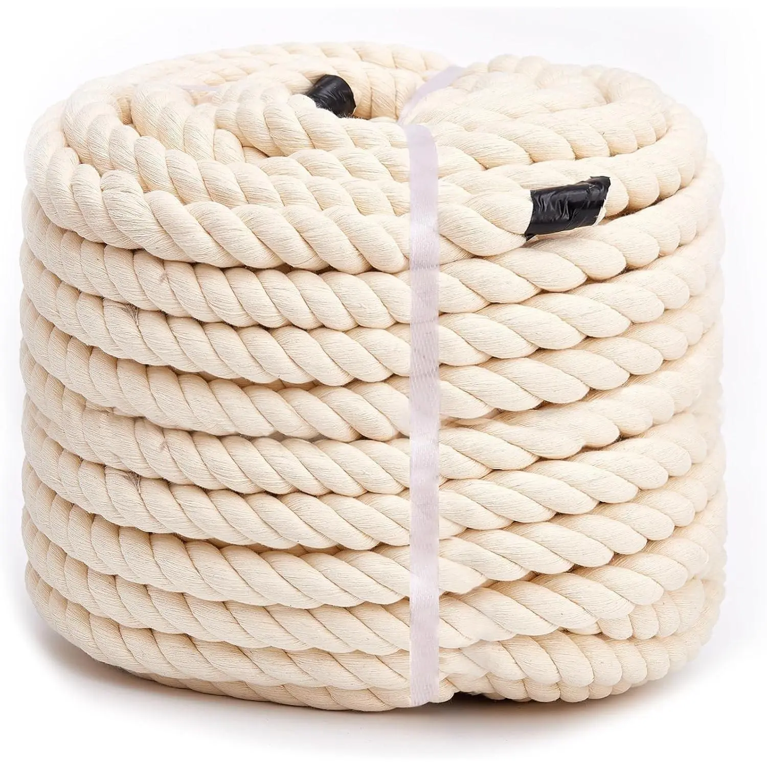 Natural Cotton Rope (1/2inches x 50ft), 3-Strand Twisted Cotton Rope, Natural Thick White Rope, Soft Rope Cord Craft Rope for DIY Crafts Decoration Pet Toys, Indoor & Outdoor Use