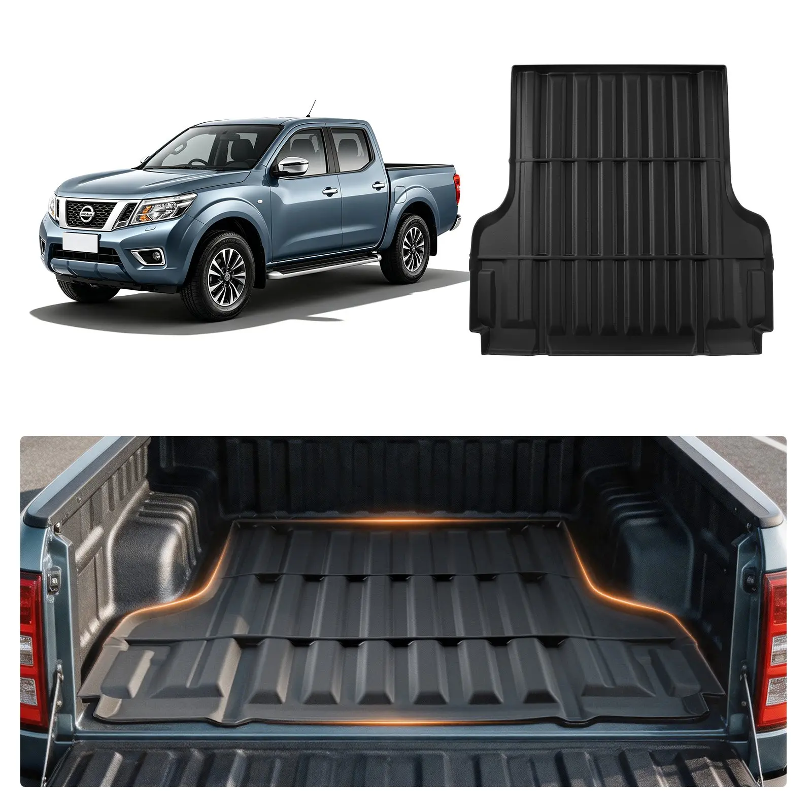 VEVOR TPE Truck Bed Mat - 5ft Size, Anti-Slip, Custom Fit for 2019-2025 Nissan Frontier, Heavy Duty, All-Weather Protection, Pickup Bed Liner Replacement Accessory, Frontier 19-25