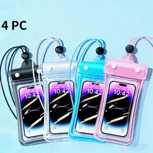 Floating Airbag Waterproof Phone Pouch, Touchscreen Compatible Clear Cellphone Dry Bag, HD Underwater Photo Ready Smartphone Protector, Portable Water Sports Accessory for Swimming Diving Beach Vacation