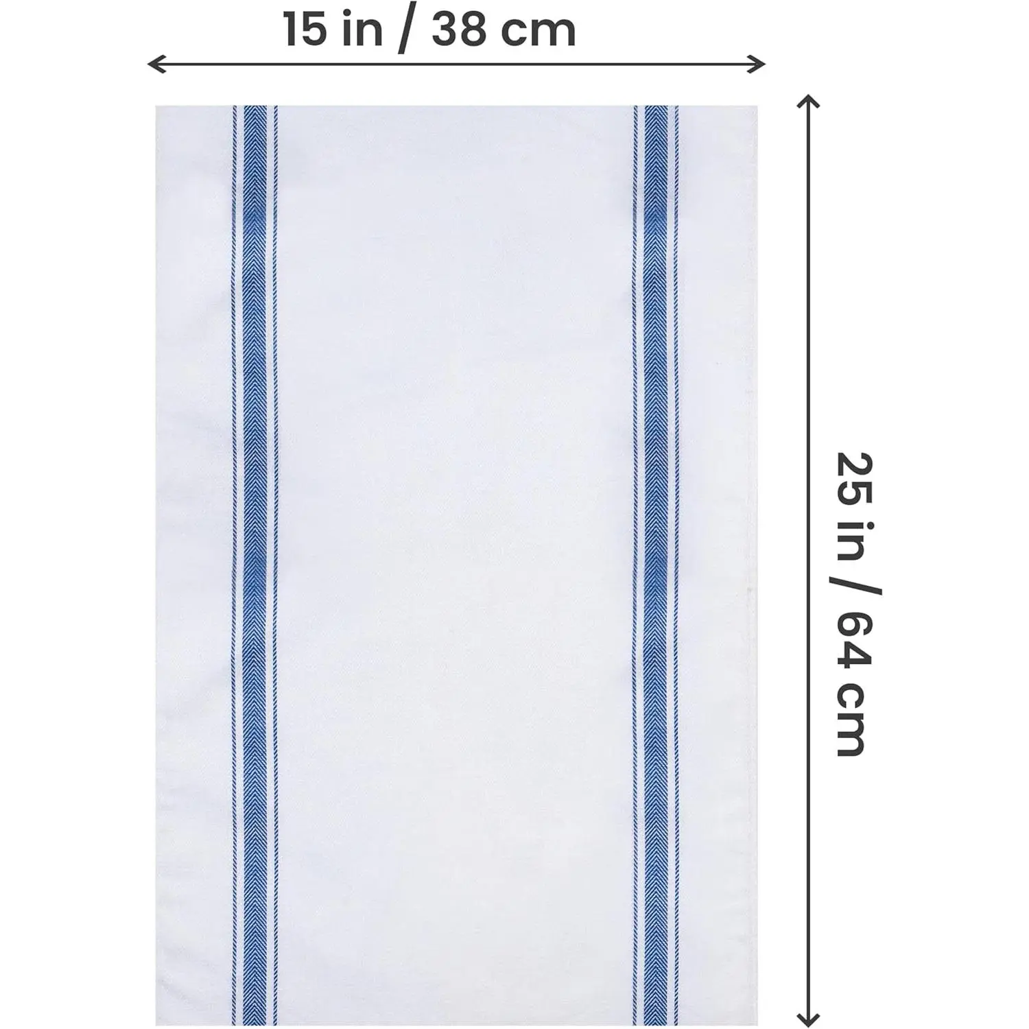 Towels Blue Dish Towels [12 Pack - 15 x 25 Inches] 100% Ring Spun Cotton Highly Absorbent & Reusable Cleaning Bar, Tea, Kitchen and Dishcloths Set - 200 GSM