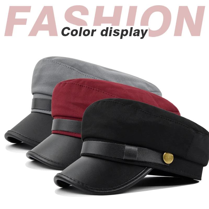 Autumn and Winter Versatile Beret Retro Flat Top Visor Small Face Black Painter Hat Fashion Hat Classic Versatile Adjustable