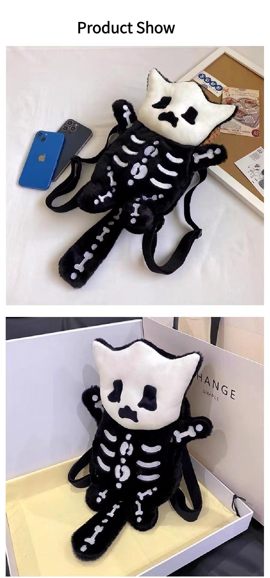 Y2K Novelty Cute Plush Backpack Cool Gothic Knapsack Harajuku Girl Street Personality Backpacks Fashion Women's Travel Rucksacks